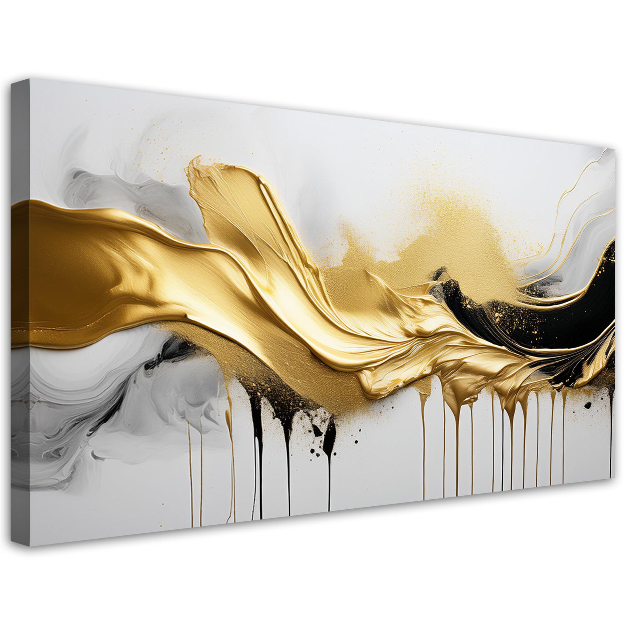 Obraz na płótnie, Złota Abstrakcja 3D 120x60
