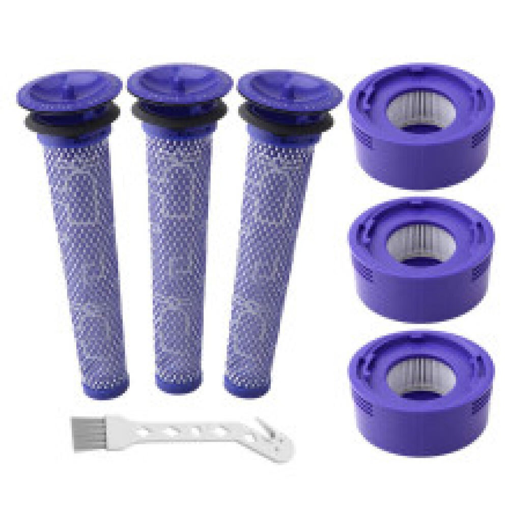 Filtr Dyson V8/V7, kompatybilny z odkurzaczem Dyson V7/V8 Absolute, zawiera 3 tylne filtry HEPA, 3 filtry przednie i 1 narzędzie do czyszczenia