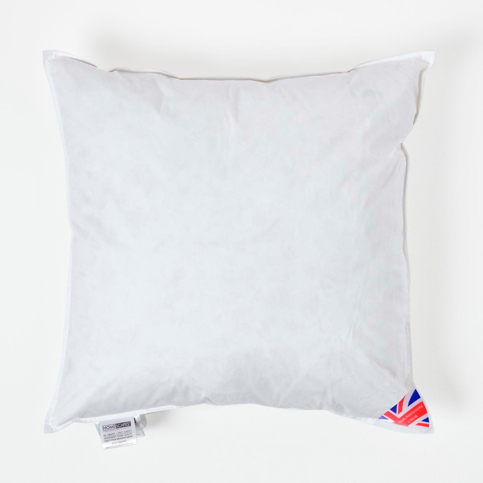Cuscino Interno 55x55 Cm In Piuma D'anatra Bianca - Federa In Cotone - Morbido E Leggero