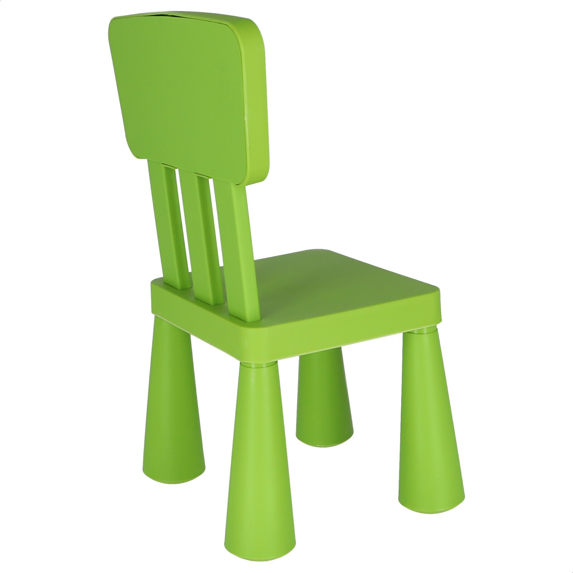 Meubles de maison et décoration de chaise pour enfants verts en plastique fort et résistant, l: 38 cm x f: 35 cm x h: 67 cm - 5