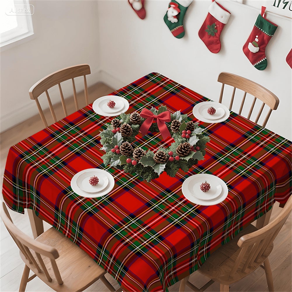 Tovaglia decorativa natalizia, extra lunga 140 x 300 cm, riutilizzabile e lavabile in lavatrice, perfetta per feste e pranzi quotidiani in casa - 5