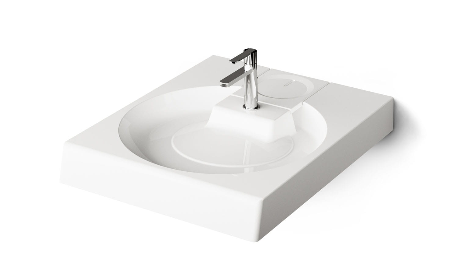 Umywalka na pralkę 75x60x10 cm z syfonem i mydelniczką, PAA