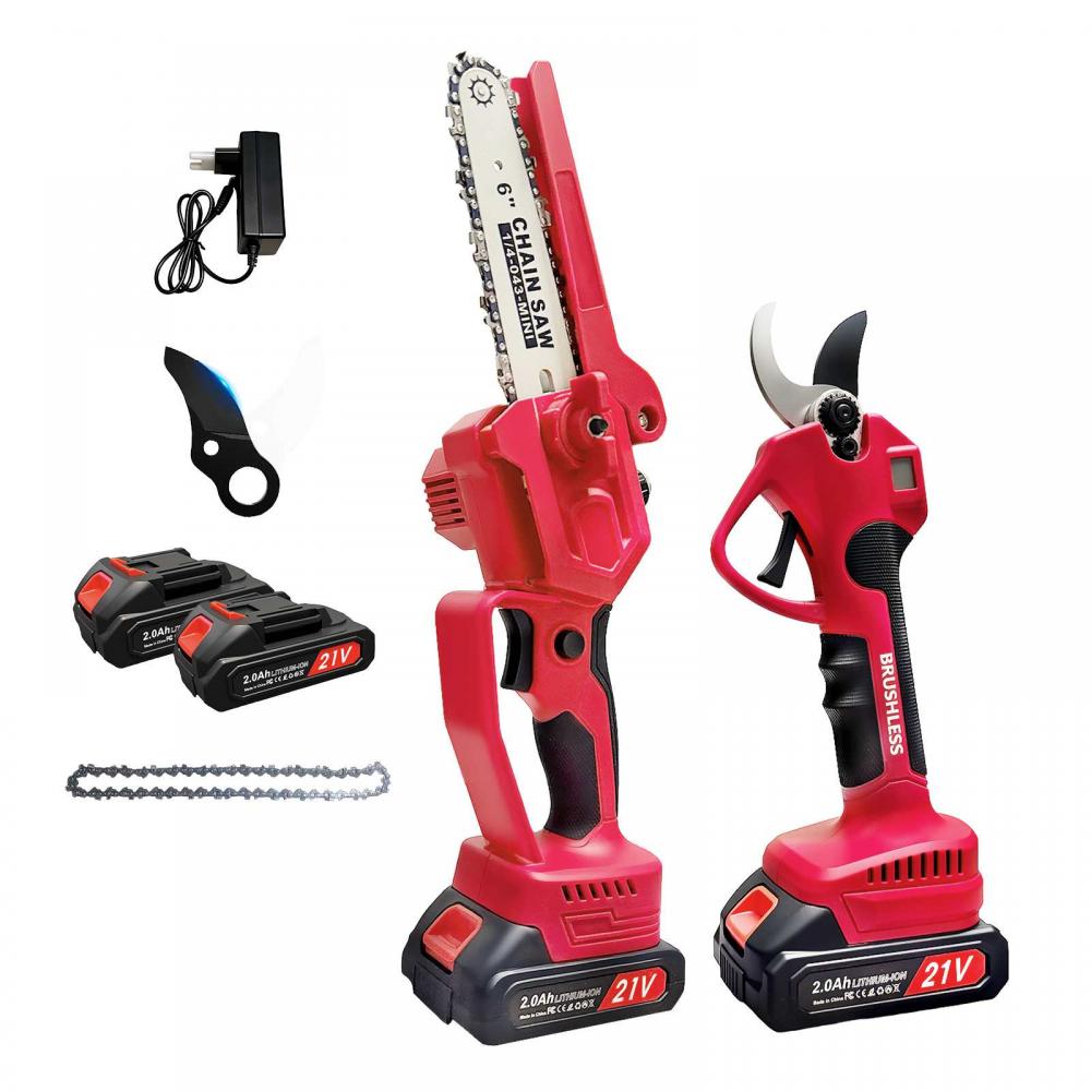 Scie et sécateur électriques 300W – Kit 4+1 lames, 3 modes, 2 batteries – Coupe-branches sans fil pour jardinage, bricolage et usage professionnel - 7