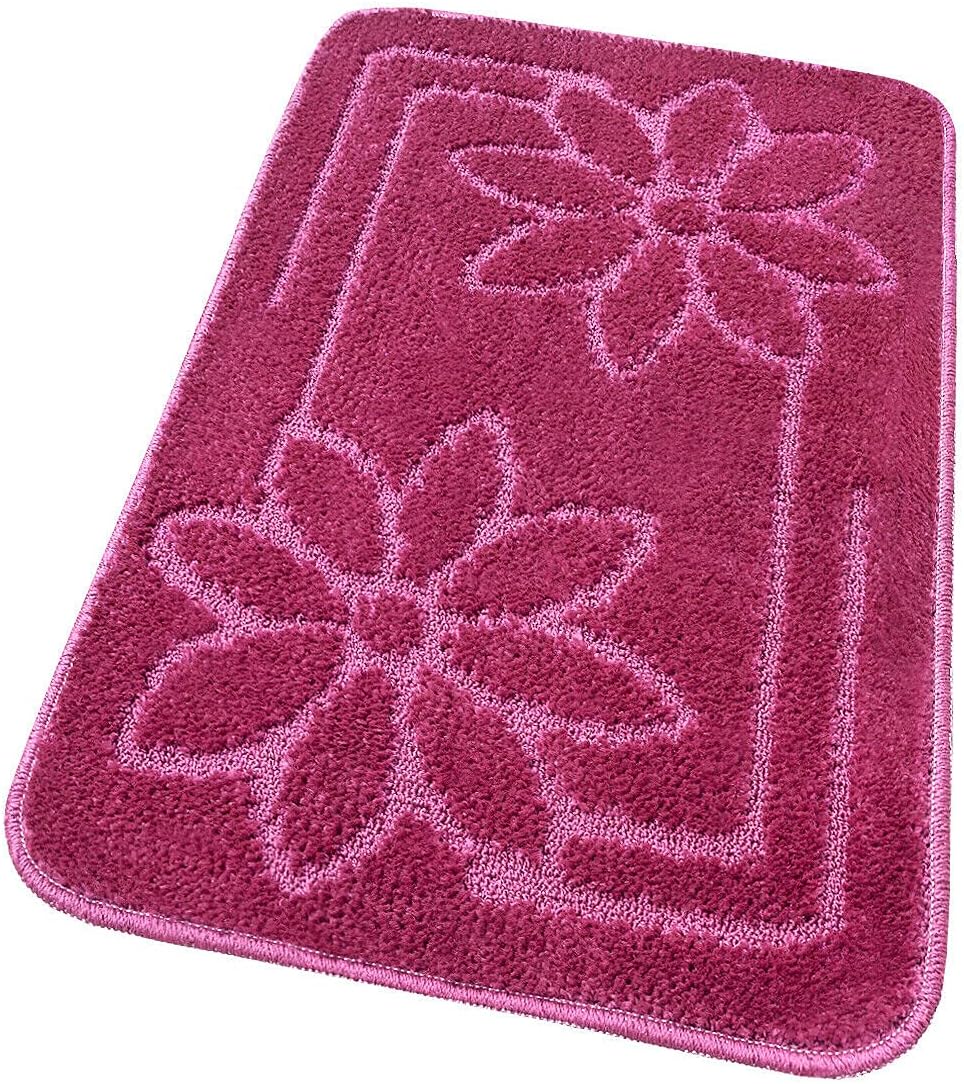Tapete Banho Cor Sólida Antiderrapante Absorvente Tapete De Cabeceira 100% Fabricado Em Itália Roxo 50x110cm - 6