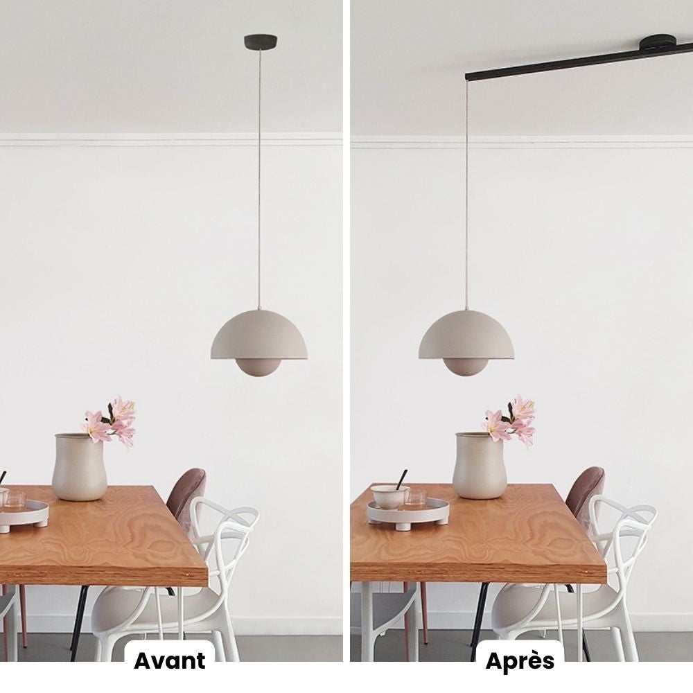 Lightswing® Single - Noir mat - 90cm - Système de suspension pour une lampe à suspendre - 4