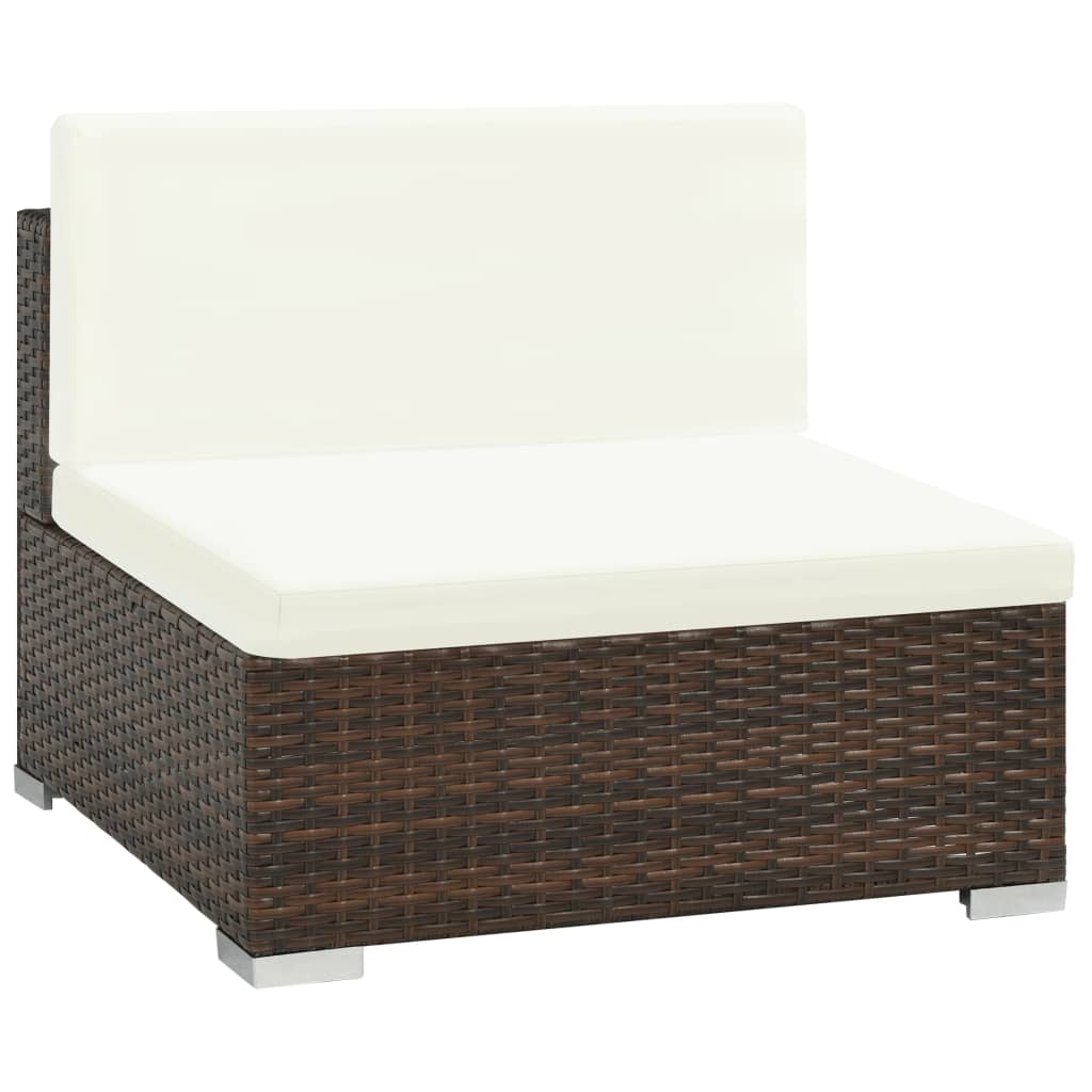 Maison Exclusive - Set Divani da Giardino 8 pz con Cuscini in Polyrattan Marrone - 3