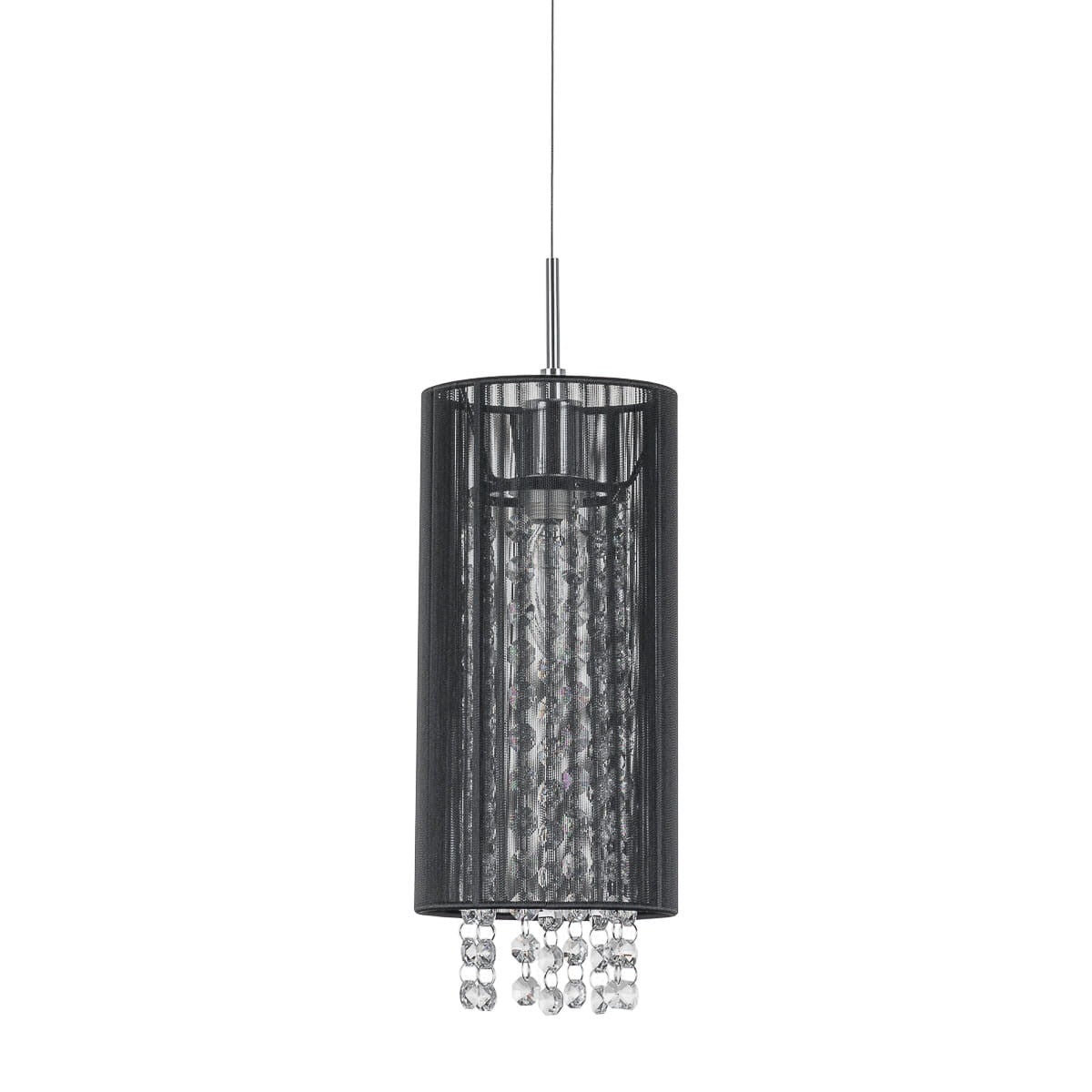 Lampa wisząca Lana czarna-chromowana 1xE14x40W kryształowa wym: 120 x 13 x 13 cm kryształ Italux - 2