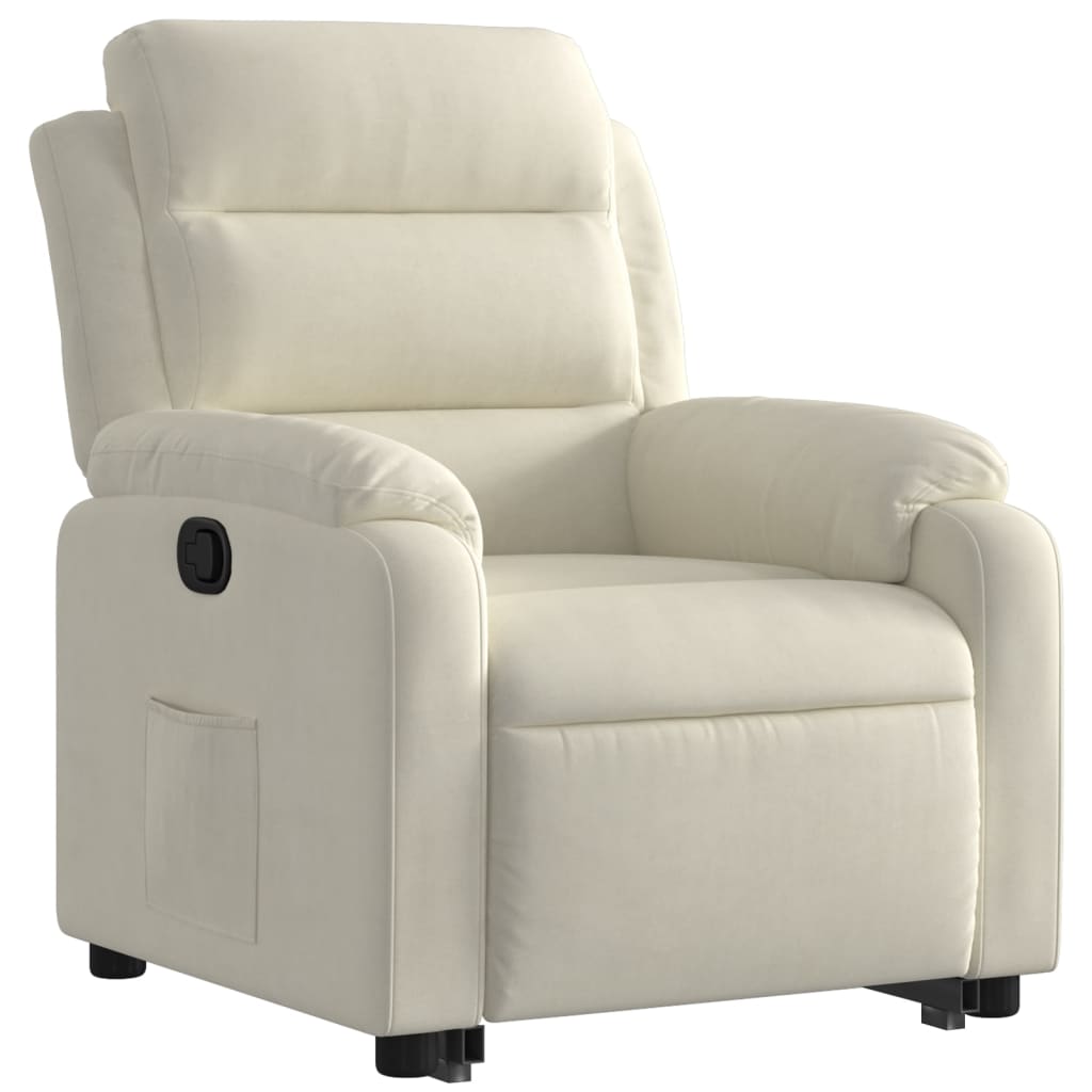 Fauteuil inclinable Crème Velours - 4