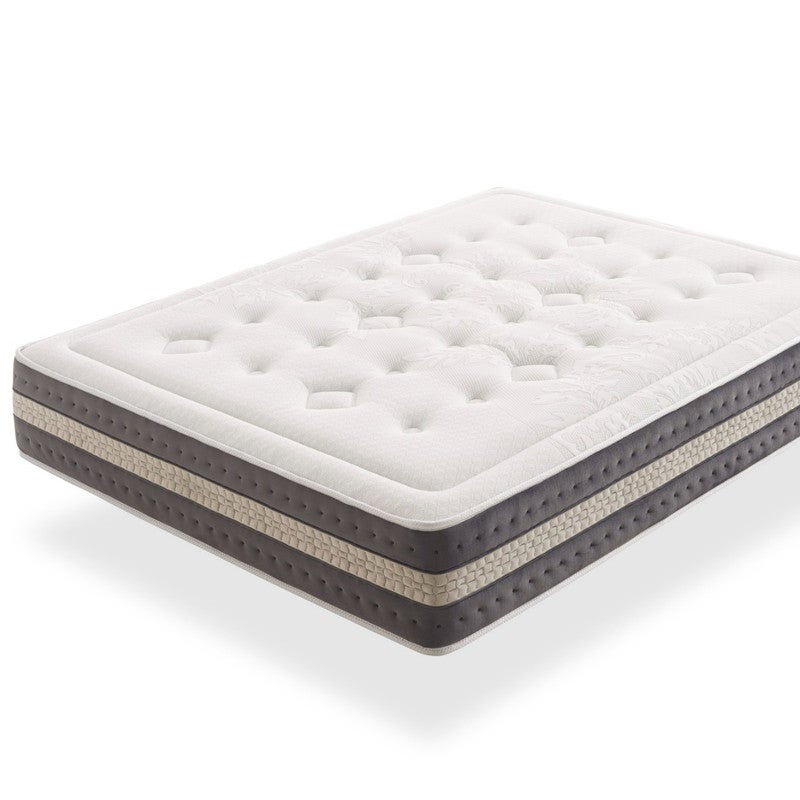 Somnia Descanso - Colchón Viscoelástico Sena Reversible (Cara Invierno- Verano) Firmeza-Dureza Media-Alta, Grosor 25cm, Antiácaros, Antibacerias E Hipoalergénico, 135x180