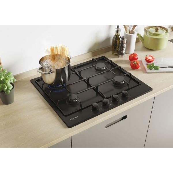 Candy Idea CHW6BRBB Plaque de cuisson à gaz encastrable 4 feux Noir - 8
