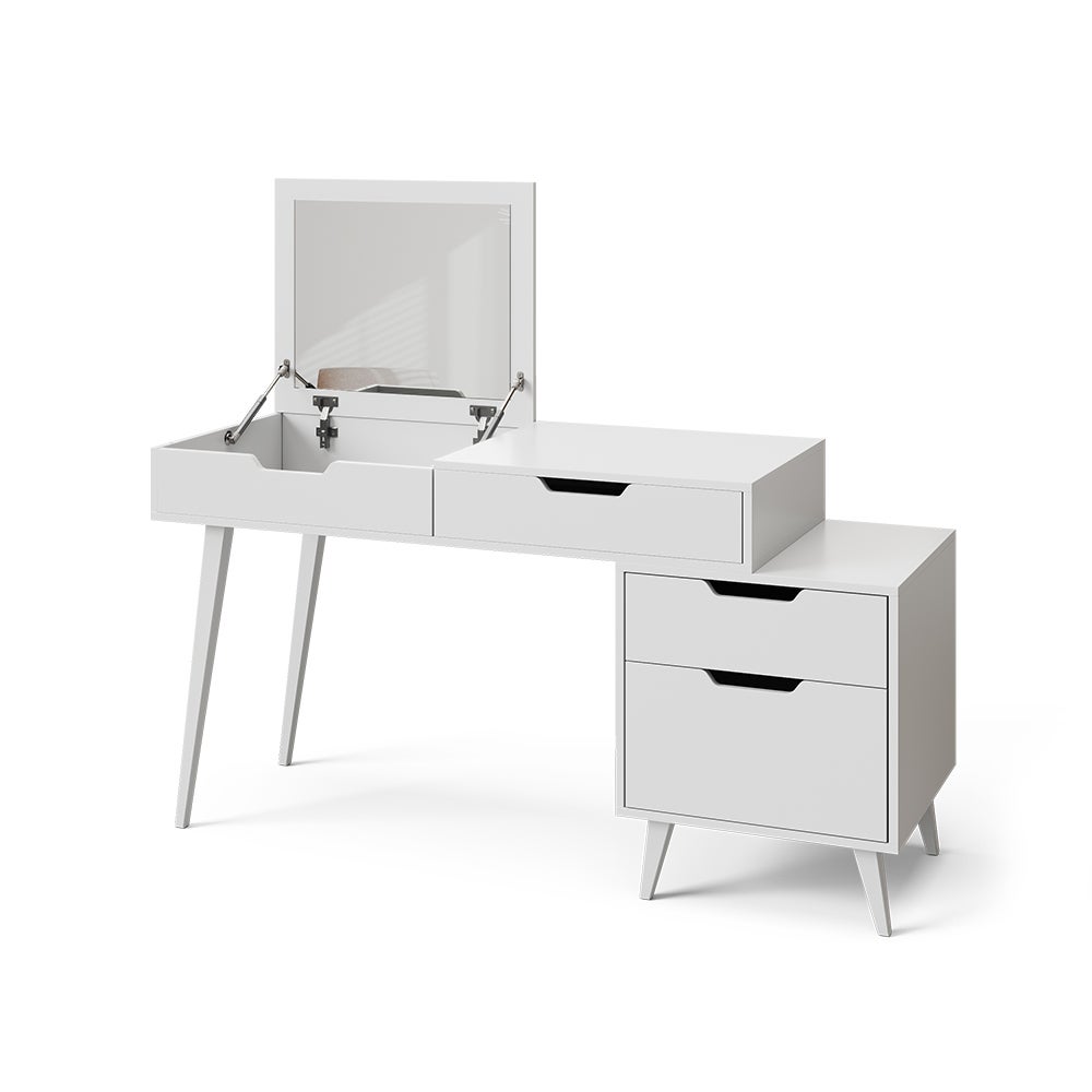Vicco coiffeuse "Elise", Blanc/Gris, 115 cm avec miroir | Weiß/Grau/Grau | Mettre la table Vicco coiffeuse "Elise", Blanc/Gris, 115 cm avec miroir | Weiß/Grau/Grau | Mettre la table