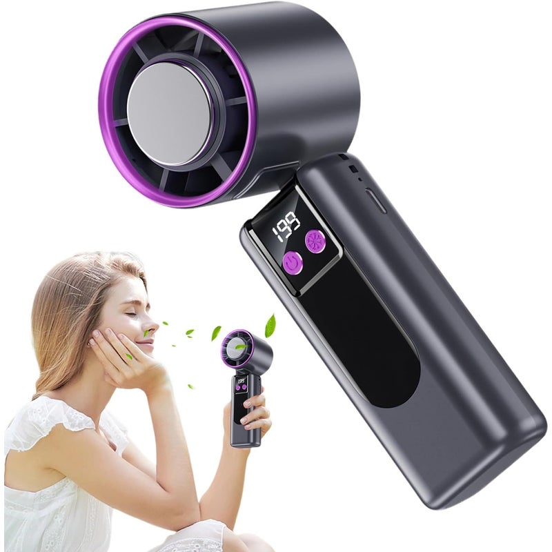 Przenośny wentylator ręczny, wentylator na szyję, składany, 199 prędkości wiatru, odpowiedni do podróży, użytku na zewnątrz, szkoły