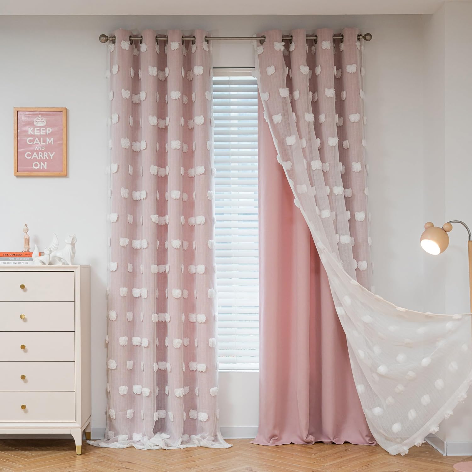 CYCMACO Tenda Oscurante Da Interno 2 Pezzi, 140x245cm, Effetto Lino, Tende Camera Da Letto Moderne Con Anelli, Fonoassorbenti Tenda Oscurante, Soffice, Per Soggiorno, Grigio Bianco