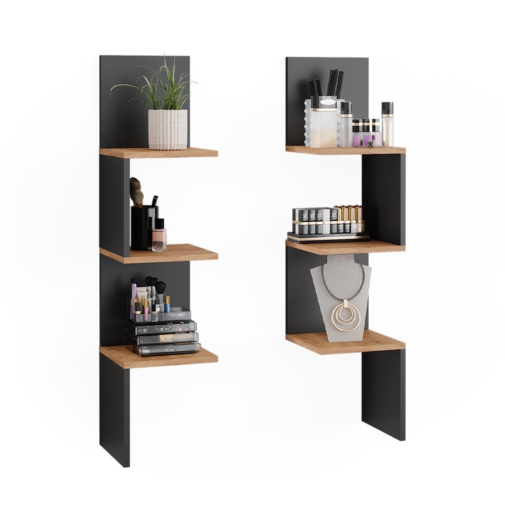 Vicco Étagère dangle Paolo, Anthracite, 28x116.4cm Lot de 2 - 6