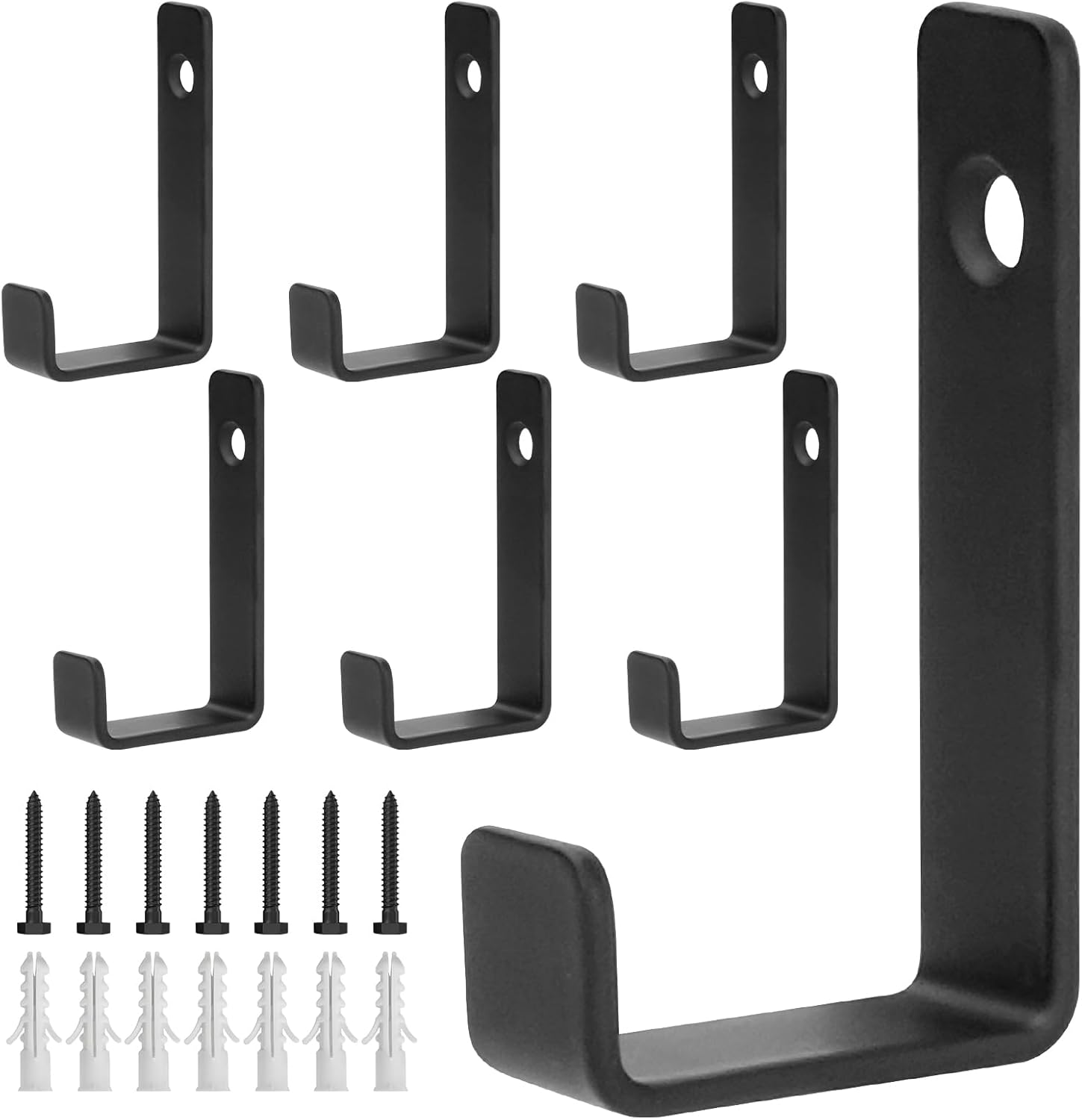 Lot De 8 Patères Murales Noires En Métal - Crochets Porte-Manteau Solides Pour Vêtements, Chapeaux, Sacs Et Clés (Petit Modèle)