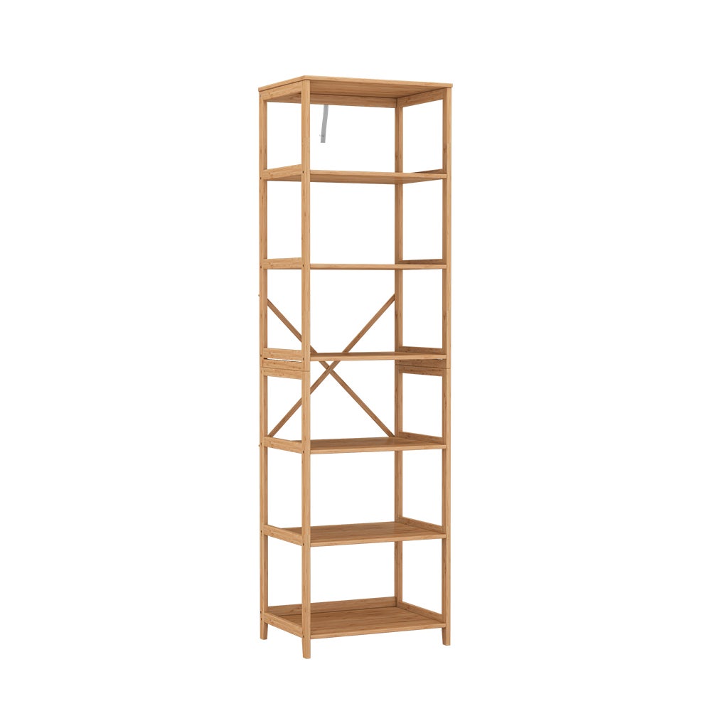 Vicco Półka na książki Novaro, Bambus, 48.3 x 166.5 cm z 7 przegrodami