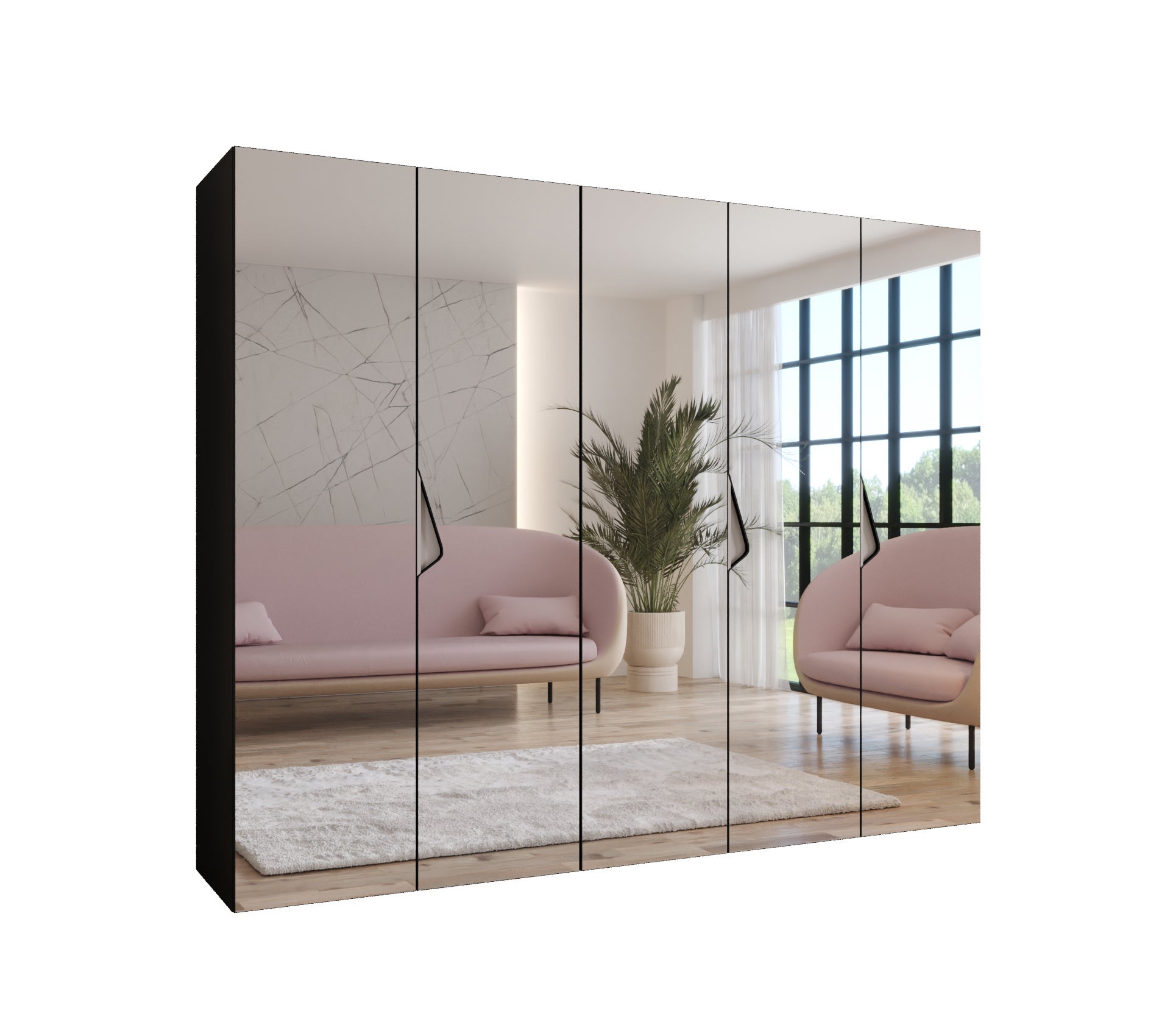 Szafa uchylna otwierana Sandi 3 250 x 52 x 202 cm czarny + u. kaszmir