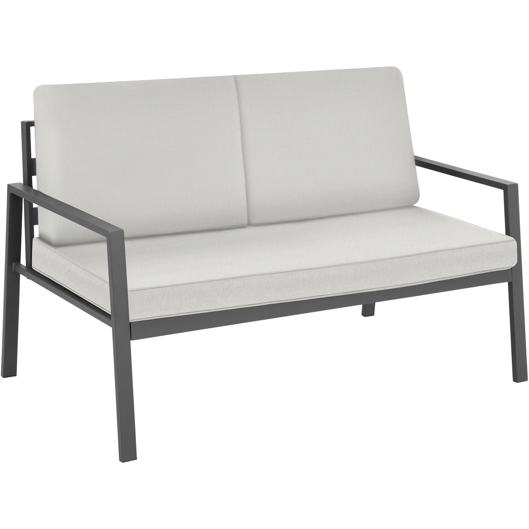 Salon de jardin Avec cadre en aluminium pour 4 personnes gris clair - 5