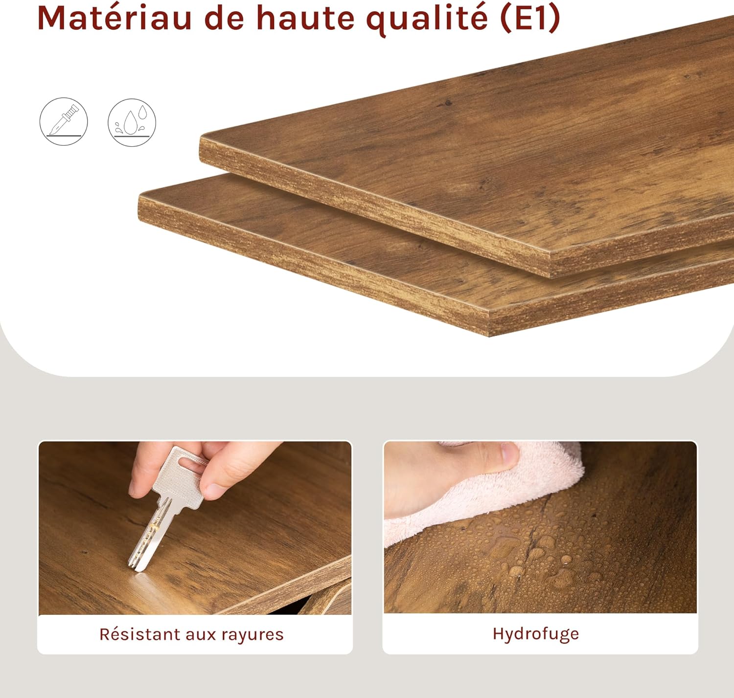 Bibliothèque Étagère Colonne WOLTU, Meuble de Rangement Polyvalent avec 2 Tiroirs, 1 Casier, 5 Compartiments Ouverts, 30x24x158cm, Chêne Brun - 5