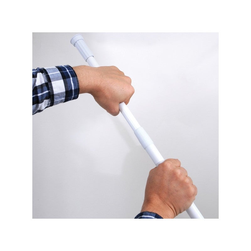 Barre tringle pour rideau de douche ou baignoire extensible Blanche 110-200cm MSV - 4