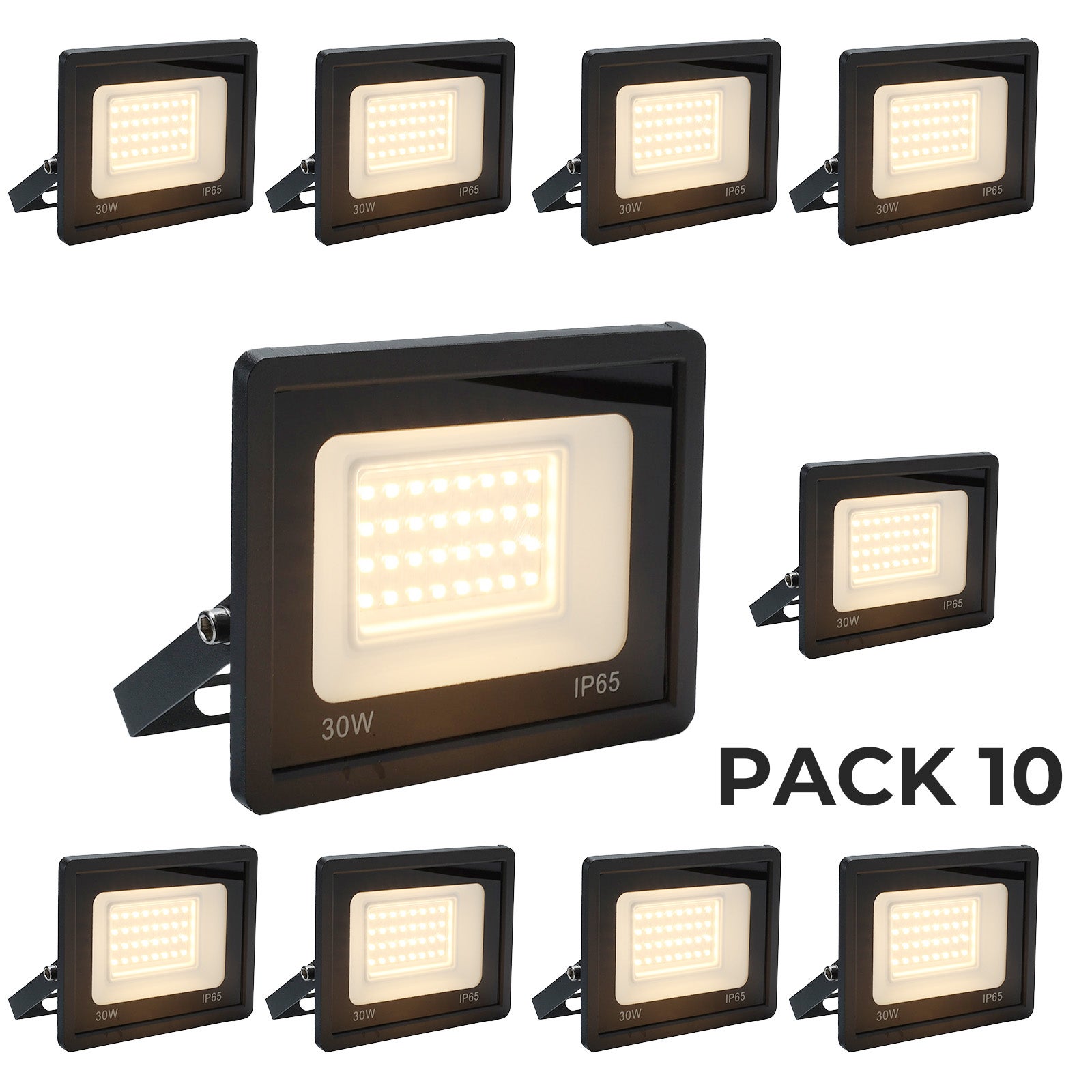 Confezione di 5 proiettori LED da esterno 10W - 95lm/W - IP65 - Bianco