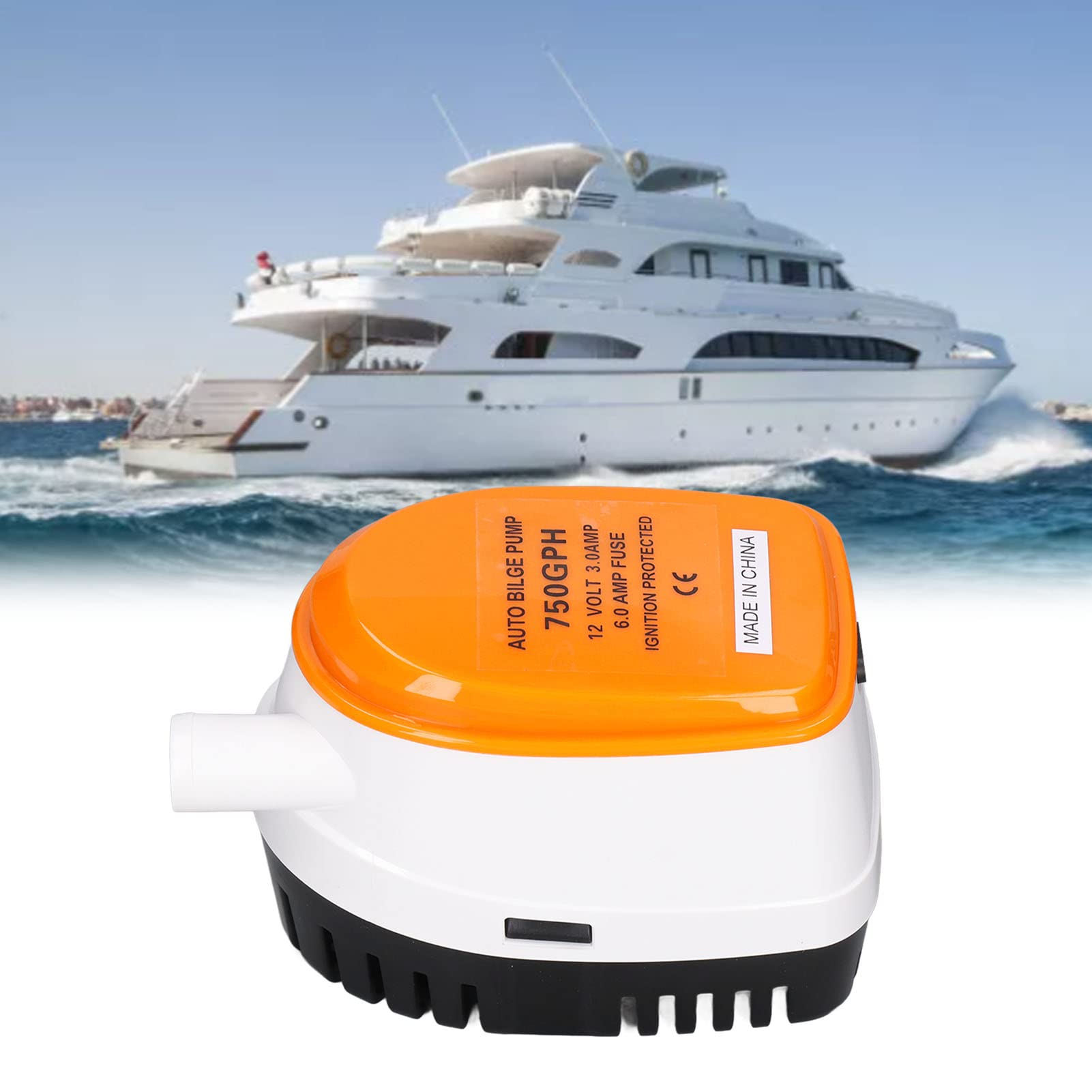 Bomba Sumergible Eléctrica Automática de Achique de Agua Mini 750GPH 12V con Interruptor de Flotador Trabajo Eficiente para Drenaje de Emcion - 2