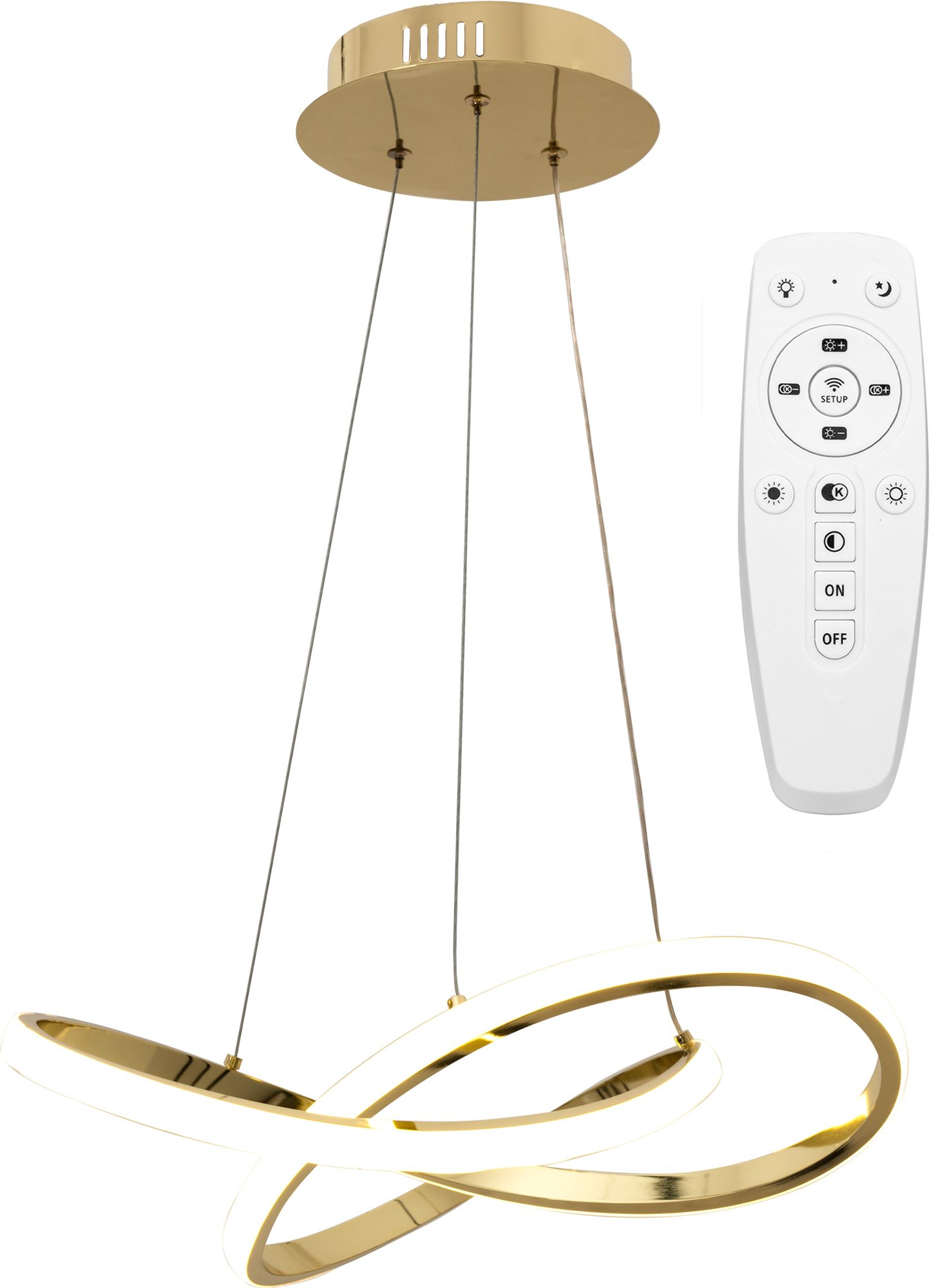 Lampa Sufitowa Wisząca Led Toolight App390-Cp Złoty