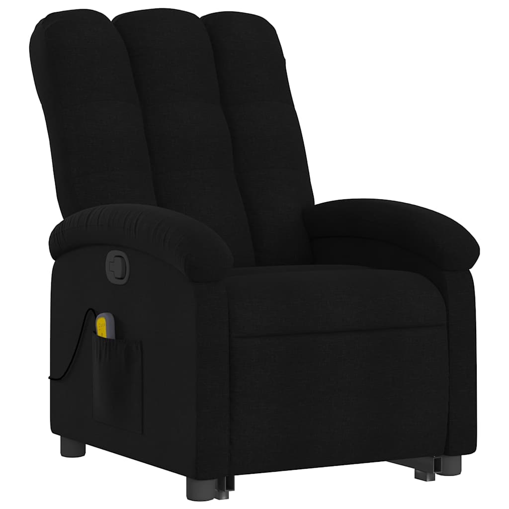 Fauteuil de massage inclinable en tissu noir - 4