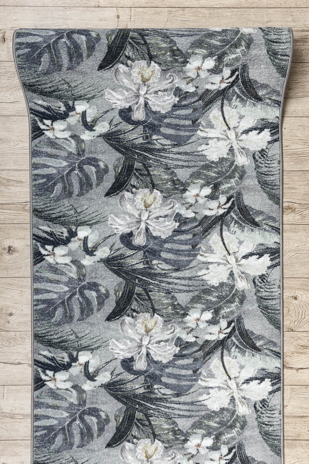 CHODNIK podgumowany MONSTERA Liście guma szary 67 cm 67x270 cm - 4