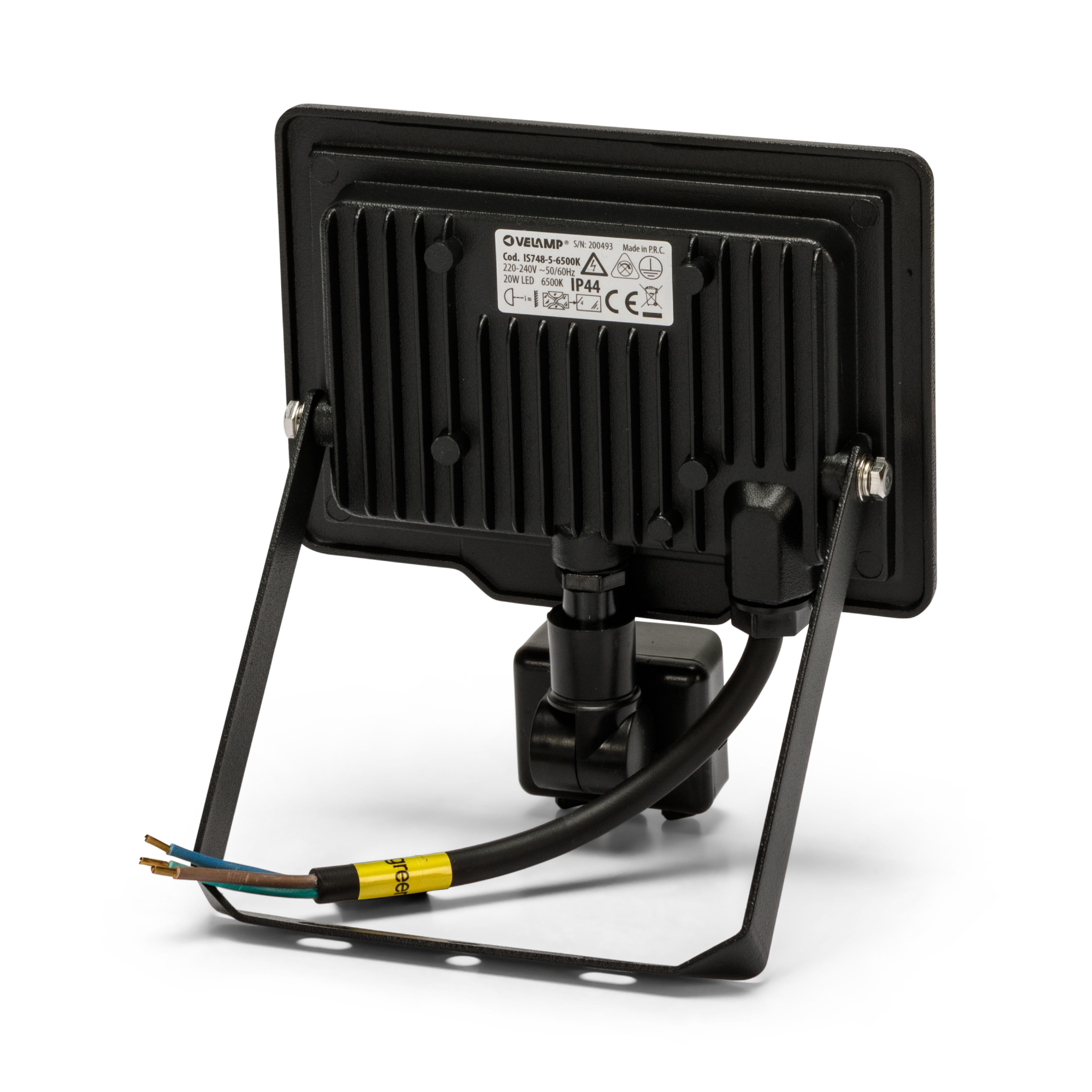 PADLIGHT5, projecteur LED SMD 20W IP44, noir, 4000K. Avec détecteur de mouvements - 2