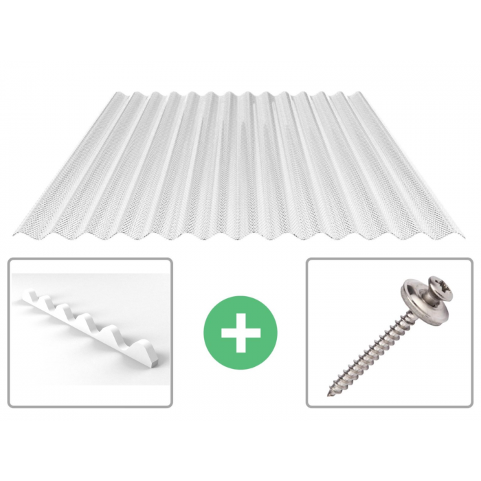 Plaque Polycarbonate Ondulé Nid D'abeille Petite Onde 2,8mm Transparent 1045x2000 - 3