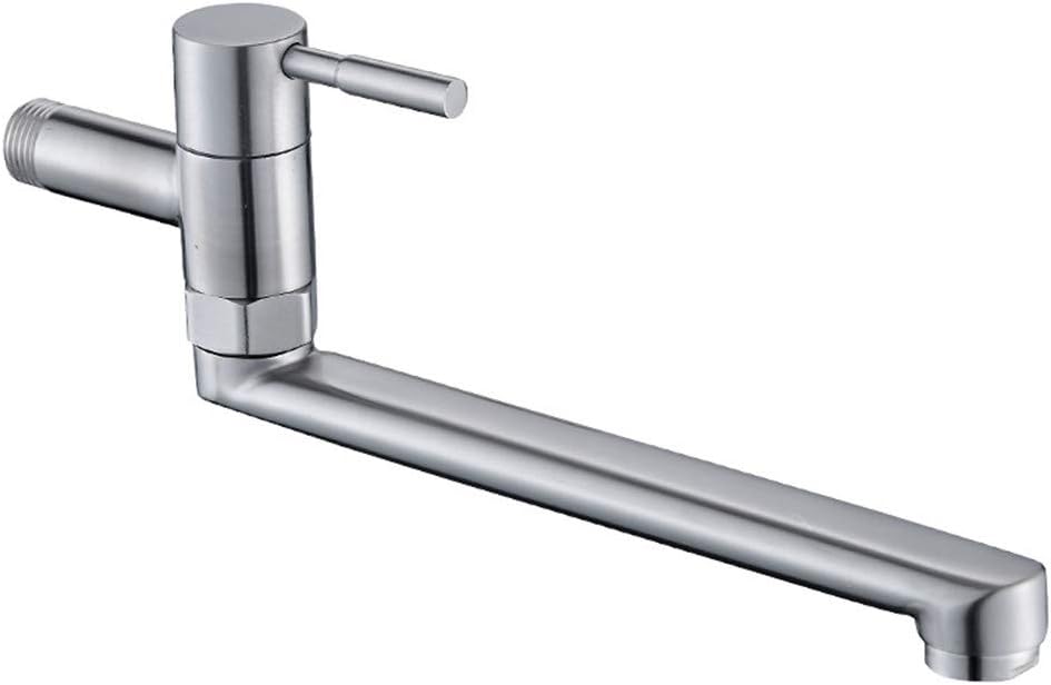 Kran zlewozmywakowy, stalowy kran zlewozmywakowy montowany na ścianie