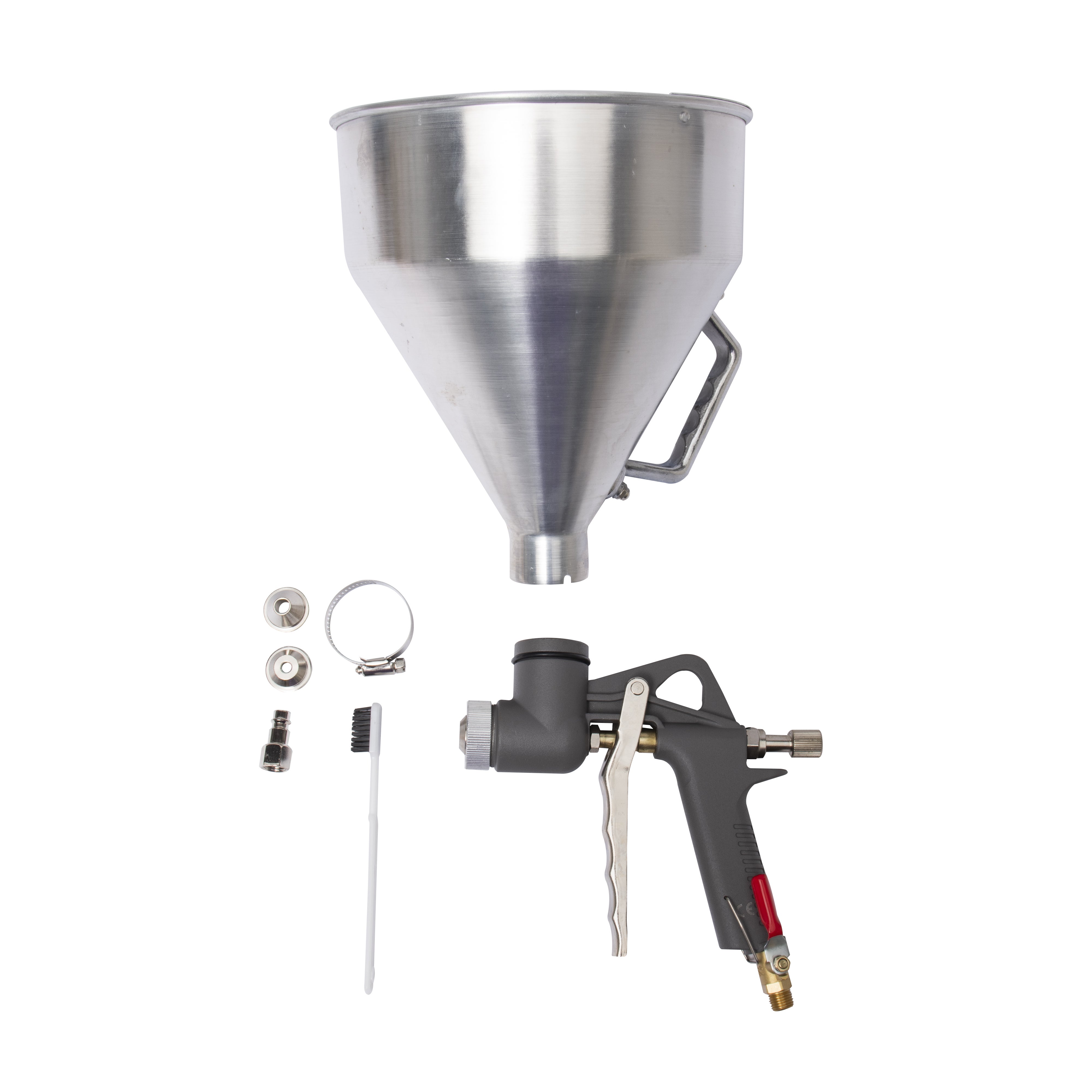 Pistolet à Crépir Pneumatique Godet Metal 4,5l 3 Buses - Crépi Intérieur Et Extérieur Enduit