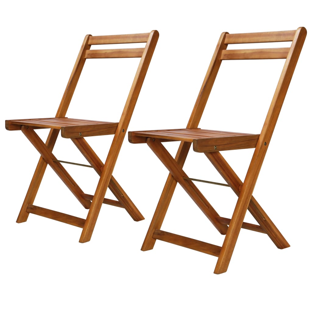 Vidaxl Sillas De Bistró 2 Unidades Madera Maciza De Acacia , Leroy Merlin
