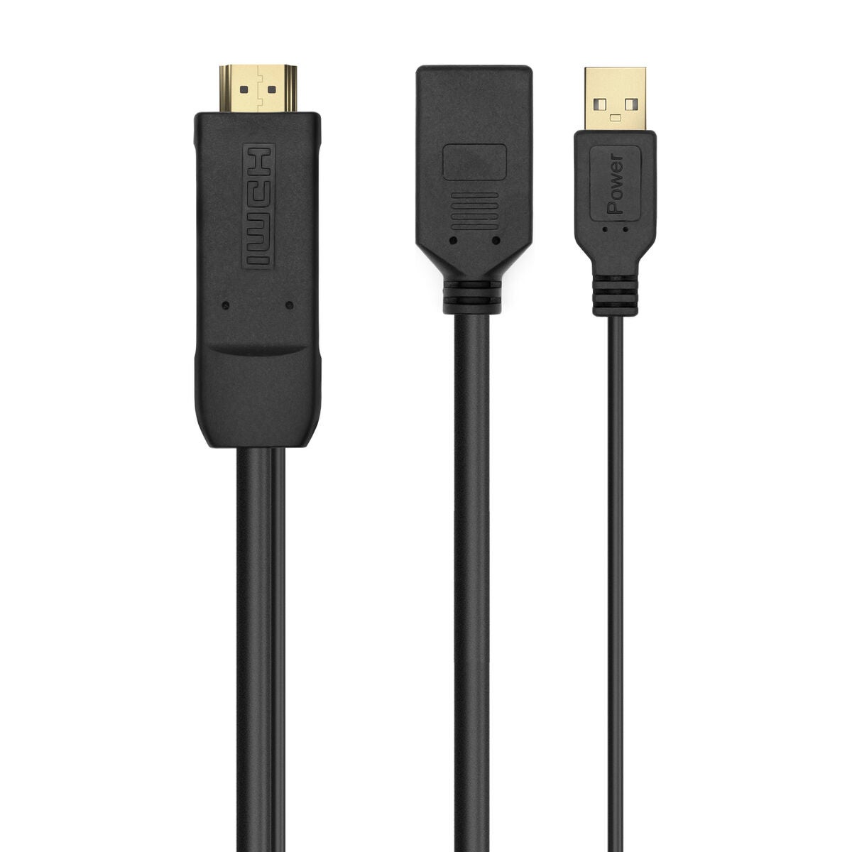 Cabo Conversor Aisens A122-0642 4K/ HDMI Macho - DisplayPort Fmea - USB Macho/ At 10W/ 2250Mbps/ 10cm + 10cm/ Preto