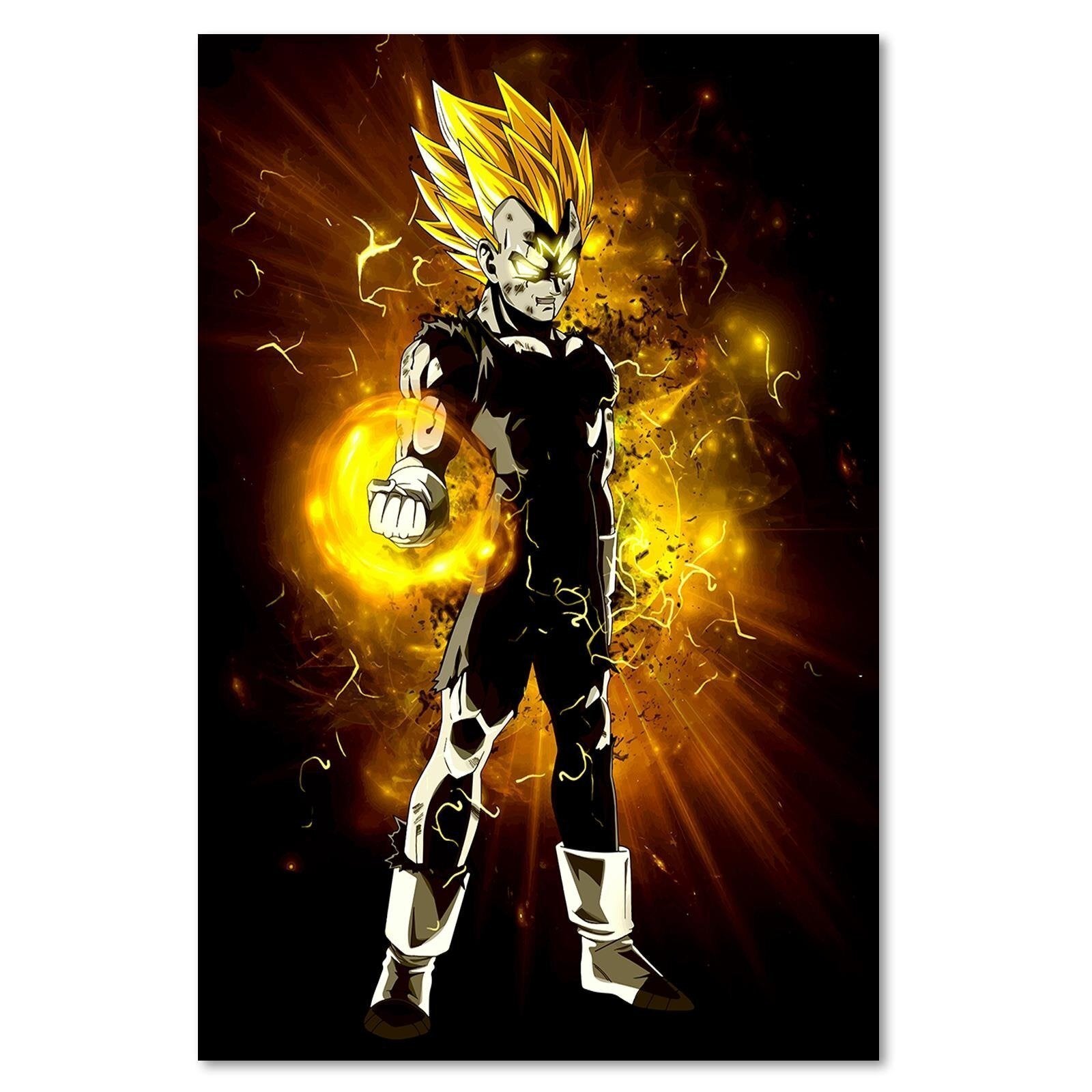 Tableau bois Dragon Ball Super Saiyan Vegeta II - 40 x 60 cm - 2