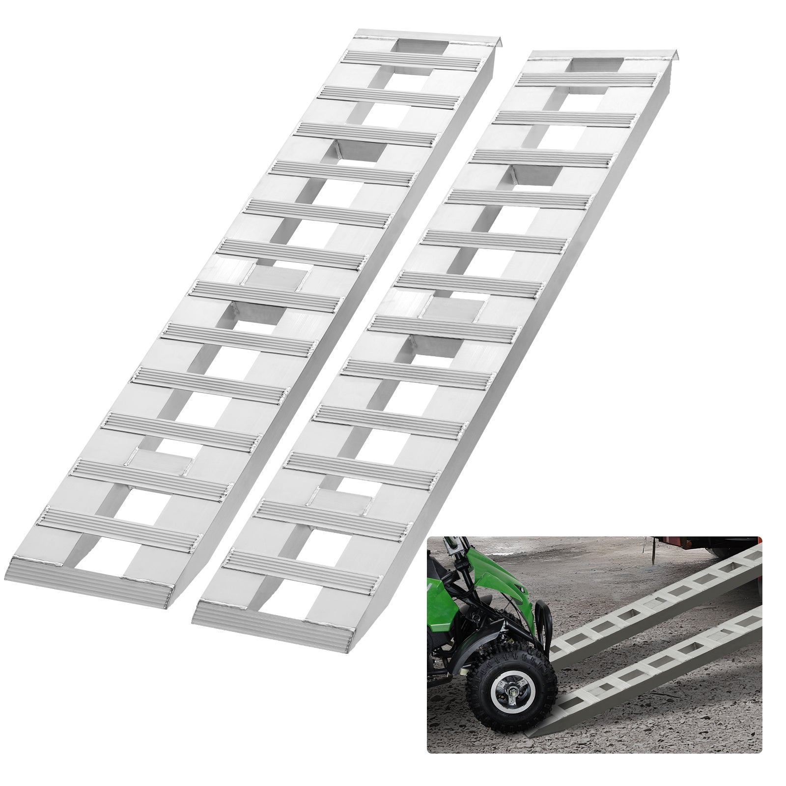 Rampa samochodowa Rampy ze stopu aluminium Rampa załadunkowa 2721,6 kg 183x38cm 2 sztuki. VEVOR