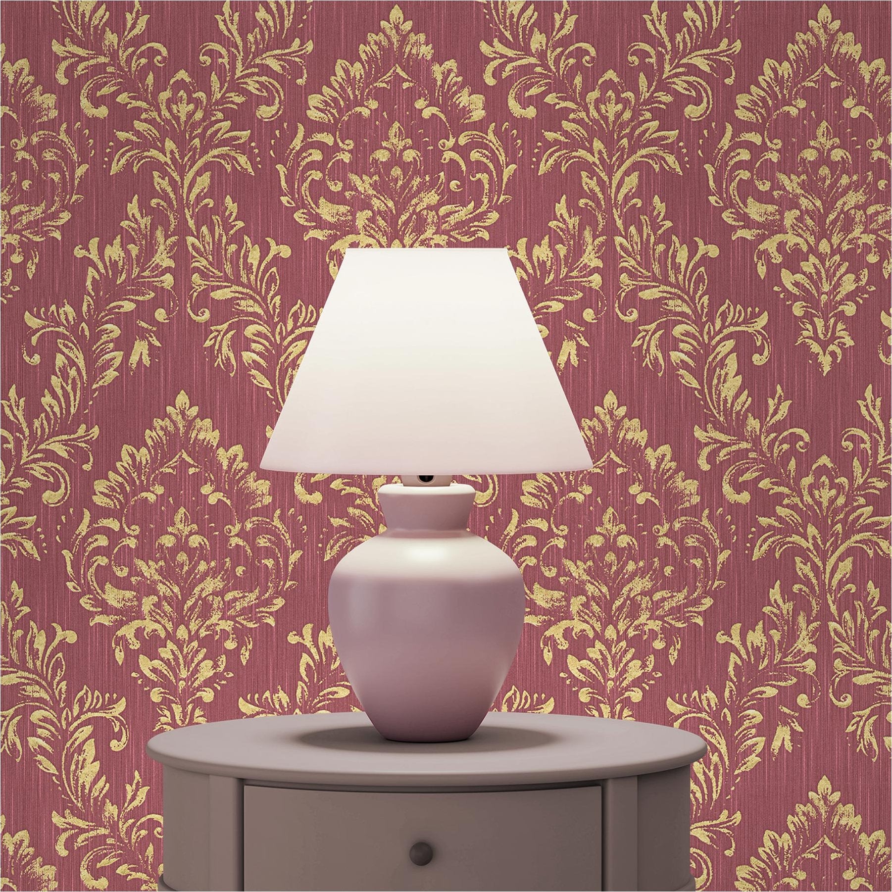 Papier Peint Baroque Giulia M1-No.2180 – Rouge Et Or – Ornement Classique