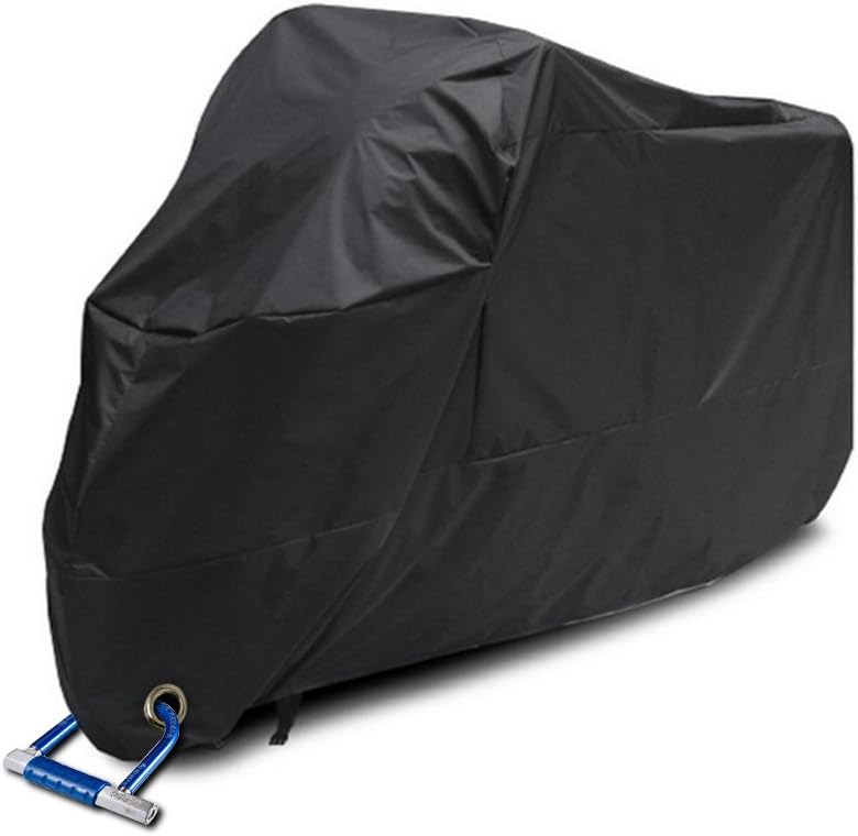 Pokrowiec ochronny na motocykl i skuter 190T – wodoodporny i pyłoszczelny, 245 x 105 x 125 cm, czarny