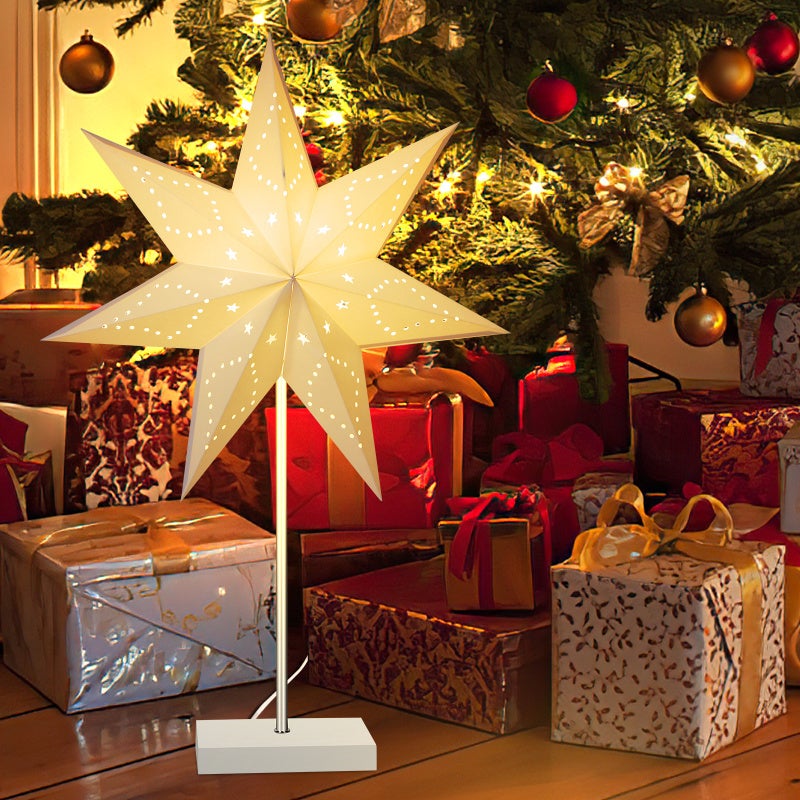 Joomer LED Etoile De Noël, 20 LED Décoration Fenêtre Noel Etoile Lumineuse à Piles Avec Ventouses, 8 Modes Minuterie Etoile Deco Noel Pour Intérieur Exterieur Chambre Balcon Fête(2 Pièces,Blanc Chaud