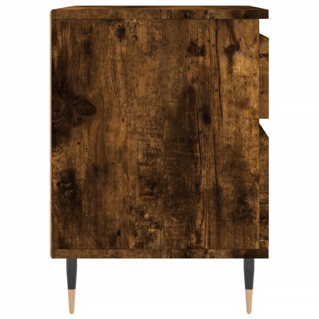 Maison Exclusive - Table de chevet chêne fumé 40x35x50 cm bois d’ingénierie - 7