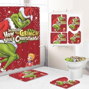 Rideau De Douche De Noël Rideau En Tissu En Polyester Résistant à L'Eau