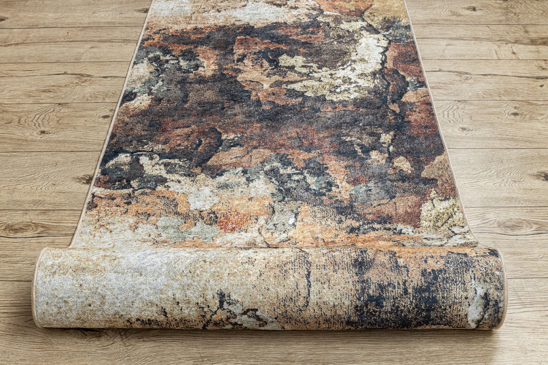 TAPIS DE COULOIR antidérapant LOTUS ABSTRACT 52910 beige lavable 60cm 60x350 cm - 5