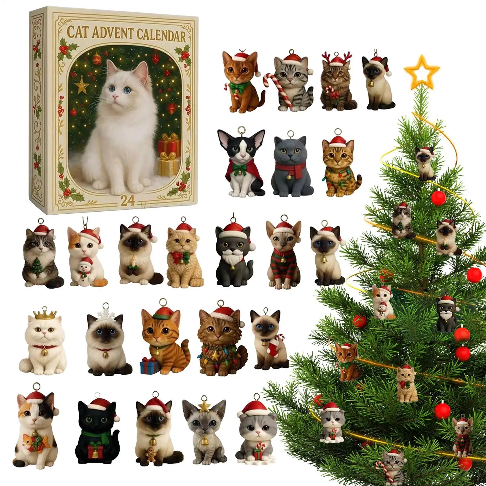 Calendrier De L'Avent Teckel 2025 - 24 Pendants Acrylique 2D | Décoration Noël Compte à Rebours | Cadeau Festif - 4
