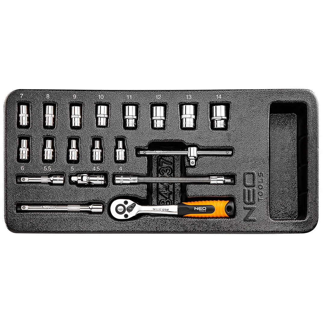Neo Tools Juego De Llaves De Vaso 1/4 Drive 19 Piezas 1030 G Top-84-237 , Leroy Merlin