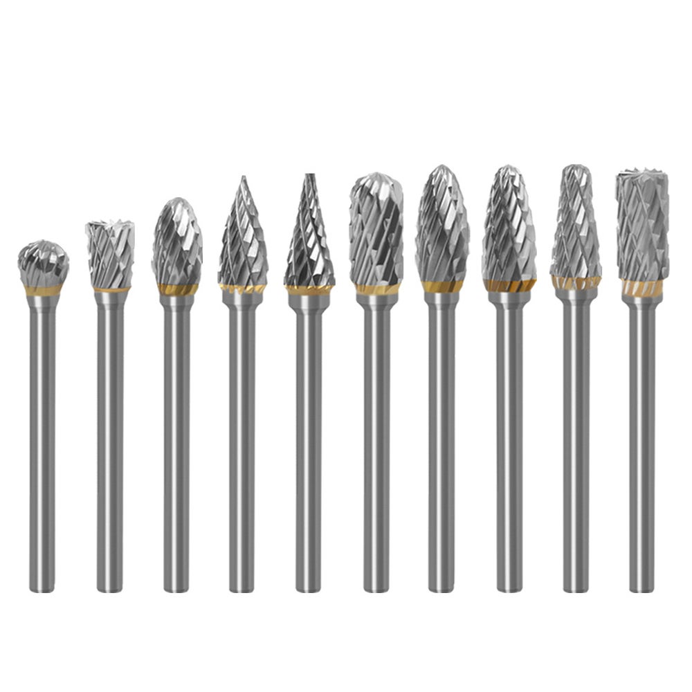 Zestaw 10 dwurowkowych obrotowych głowic polerskich do majsterkowania, rzeźbienia w drewnie, polerowania metalu, grawerowania i wiercenia.