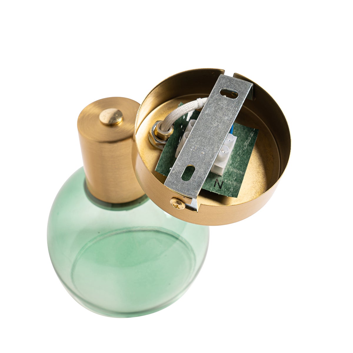 Qazqa spot de plafond orientable - Vidro - vert, e14, max. 25w, 10cm, rond, idéal pour le salon, la cuisine et - 2
