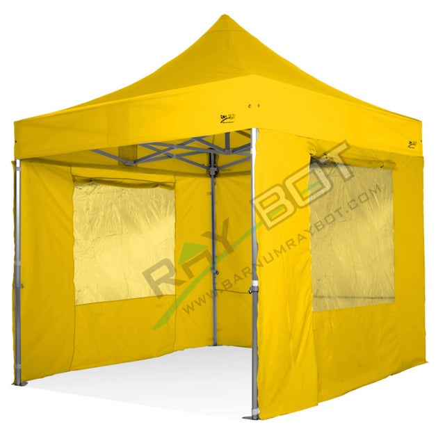 Gazebo Pieghevole 3x3 RAY BOT Giallo Professionale Con Laterali e Finestre . Tessuto Impermeabile Da 350g/m in PVC. Gazebo Rapido