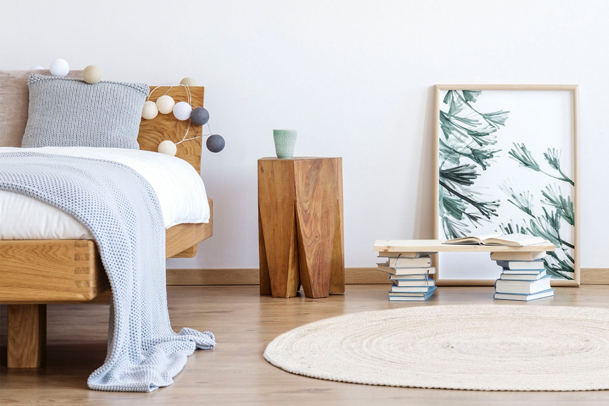 Alfombra redonda de yute blanco ALHAMBRA 100x100 cm - Alfombras para salón, dormitorio y sala de estar - 5