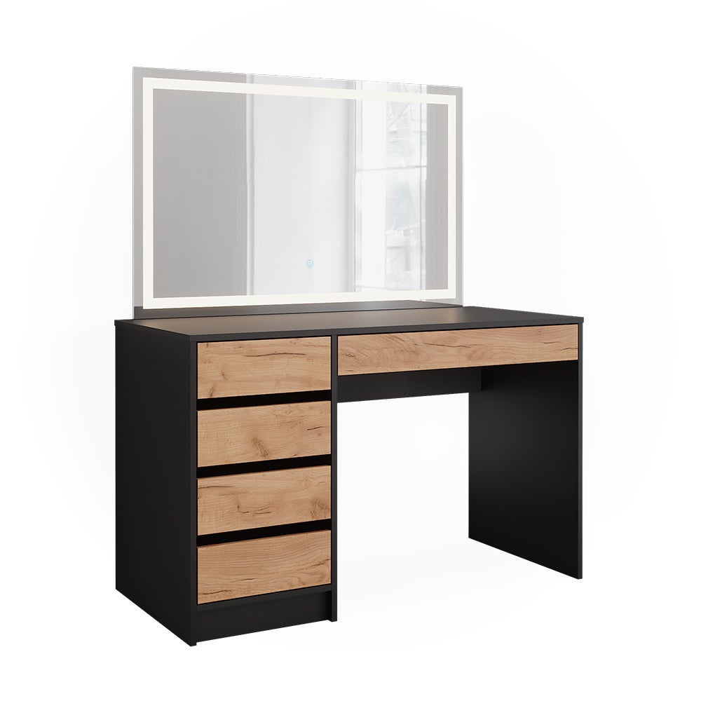 Vicco Toaletka Sherry, Antracyt/złoty dąb, 120 x 75 cm z lusterkiem LED